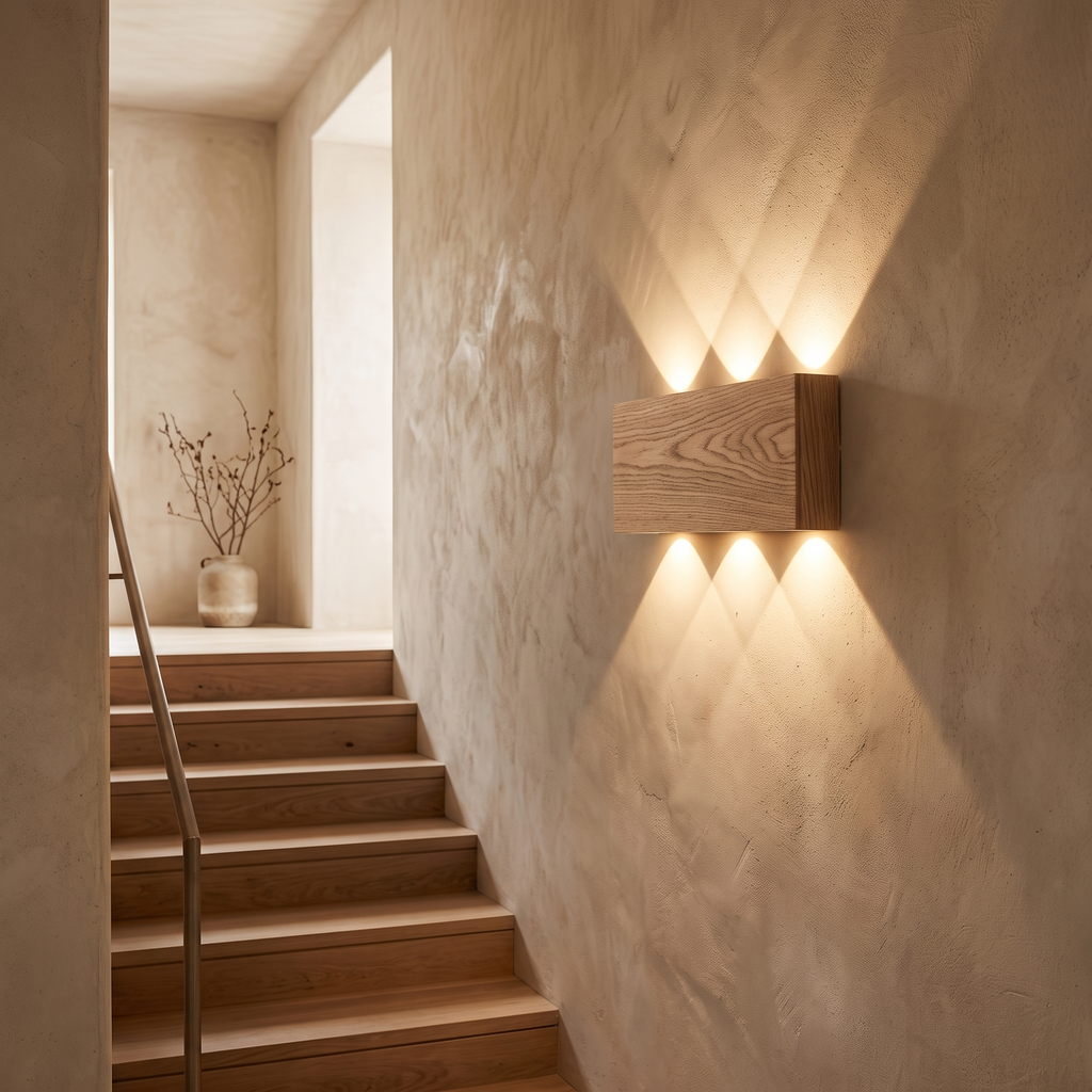 Ari Rechargeable Wood-Grain LED Wall Light