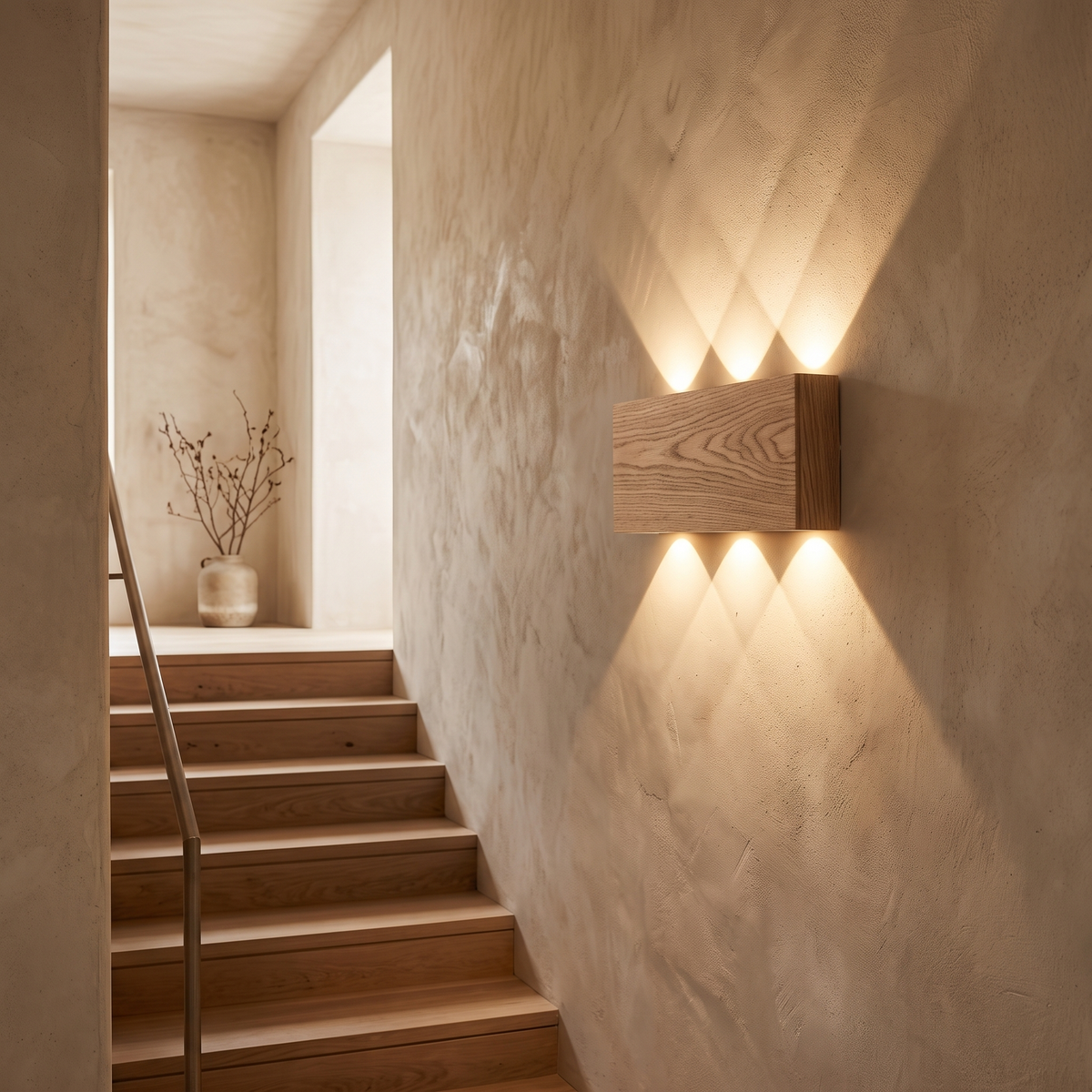 Ari Rechargeable Wood-Grain LED Wall Light