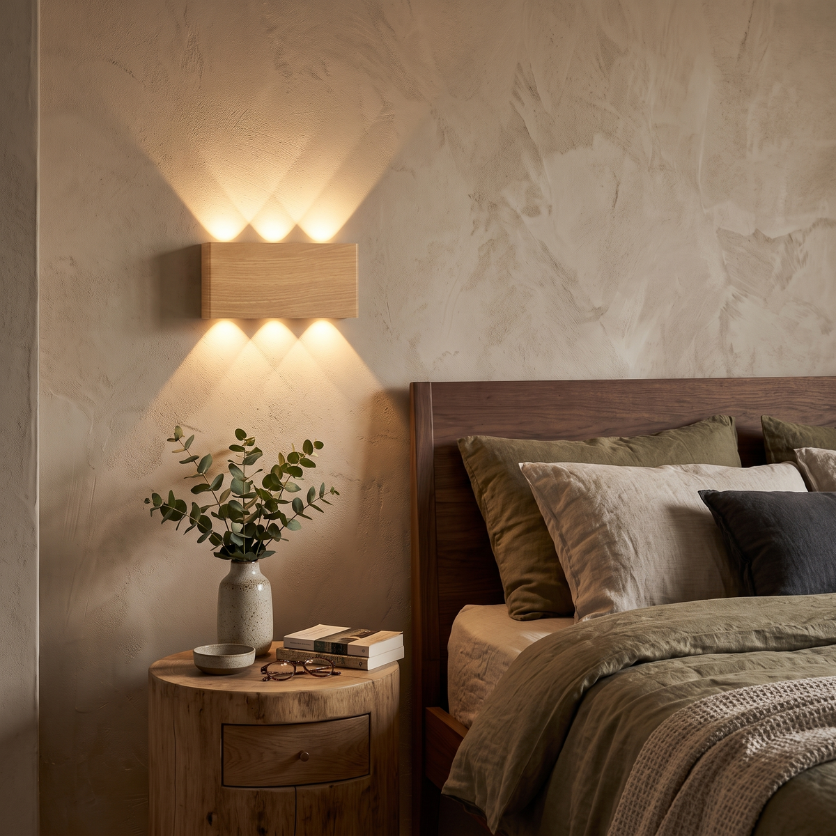 Ari Rechargeable Wood-Grain LED Wall Light
