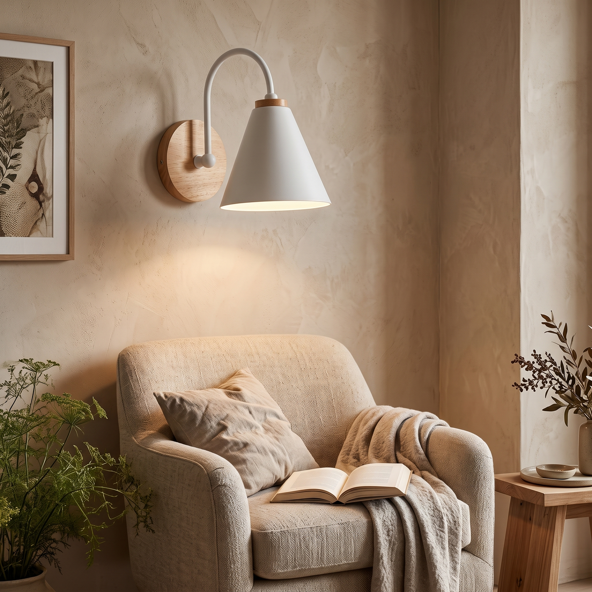 Rune Wood & Iron Nordic Wall Light