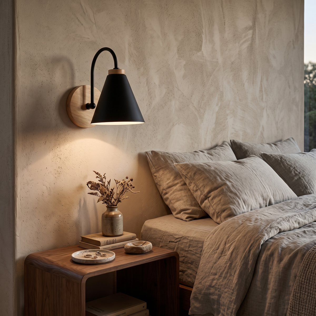 Rune Wood & Iron Nordic Wall Light