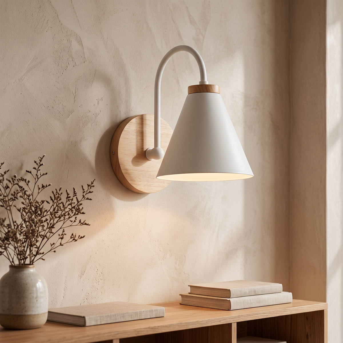 Rune Wood & Iron Nordic Wall Light