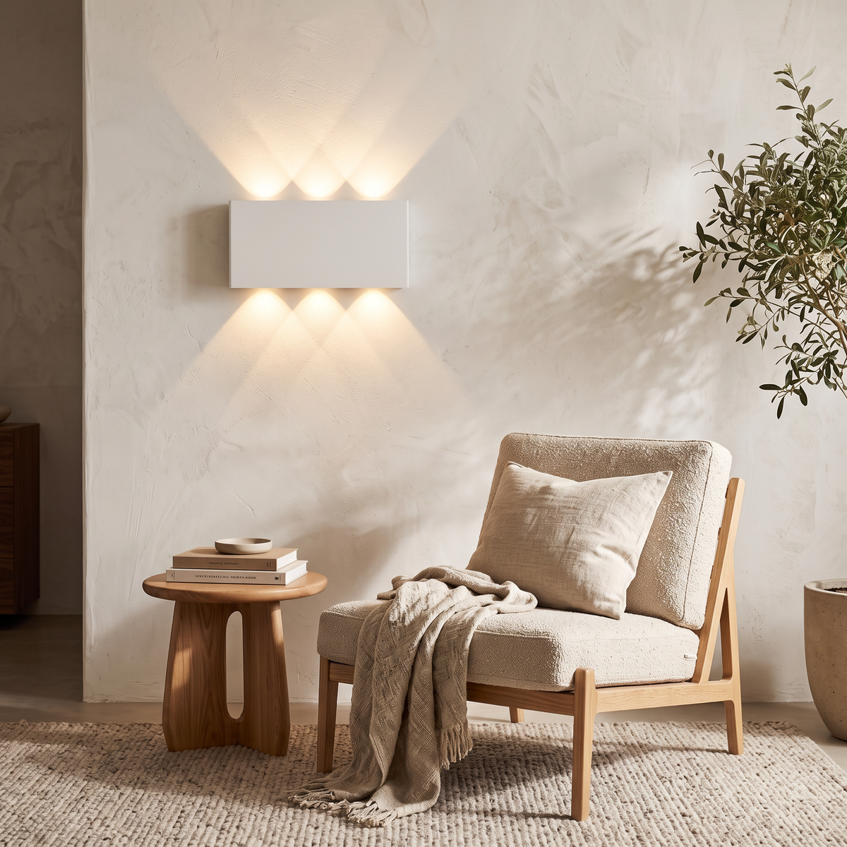 Ari Rechargeable Wood-Grain LED Wall Light