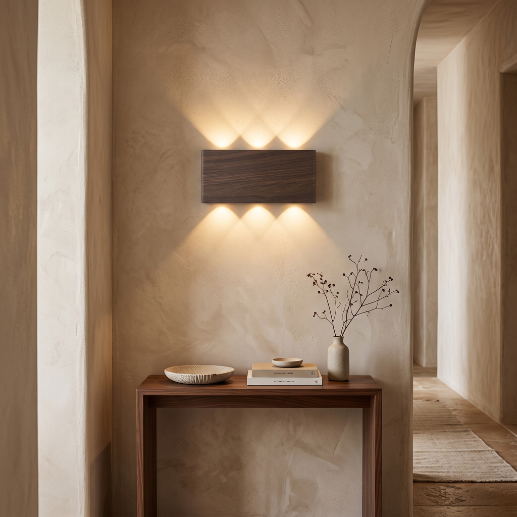 Ari Rechargeable Wood-Grain LED Wall Light