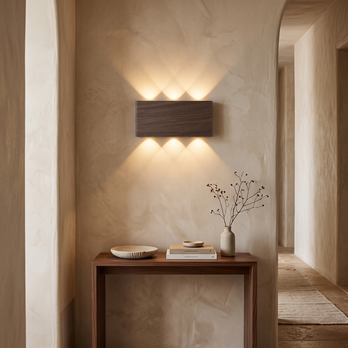 Ari Rechargeable Wood-Grain LED Wall Light