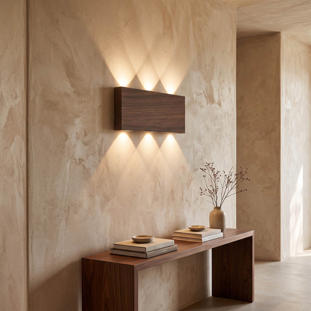 Ari Rechargeable Wood-Grain LED Wall Light