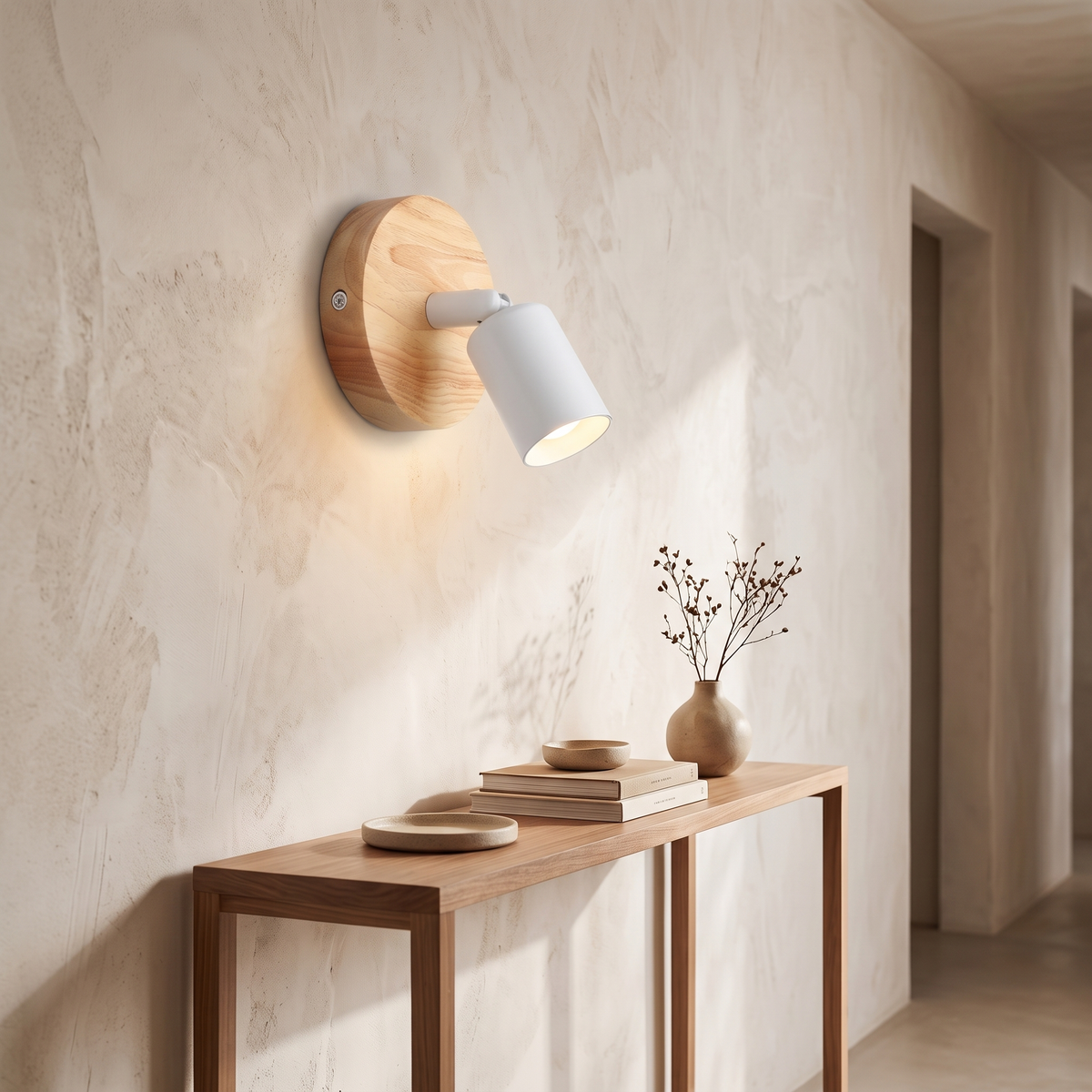 Ole Adjustable Wood & Metal Wall Sconce