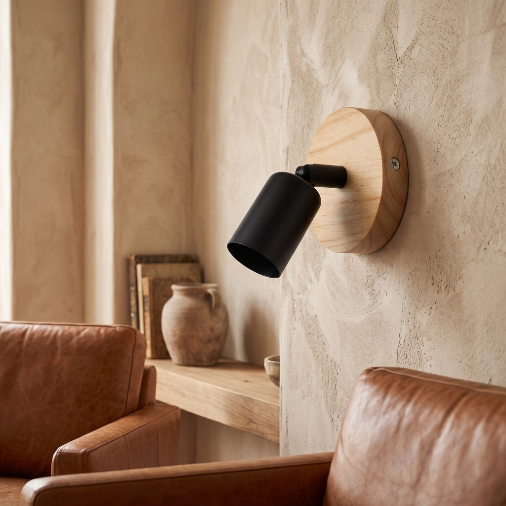 Ole Adjustable Wood & Metal Wall Sconce