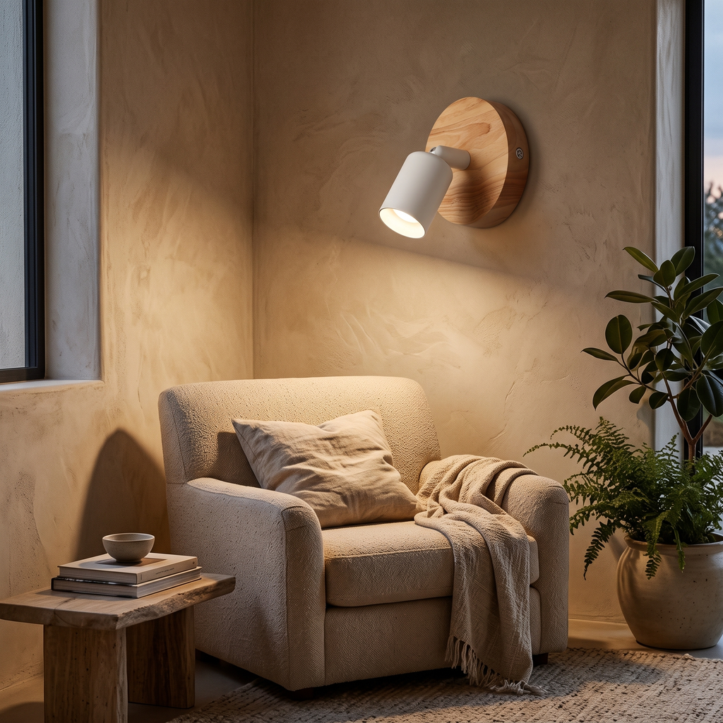 Ole Adjustable Wood & Metal Wall Sconce