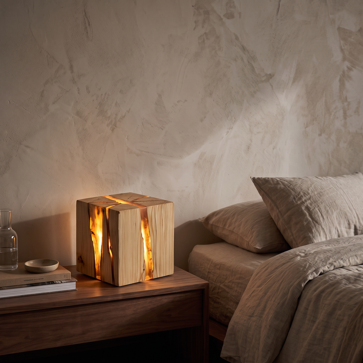 Rowan Carved Wood & Resin LED Wall Light