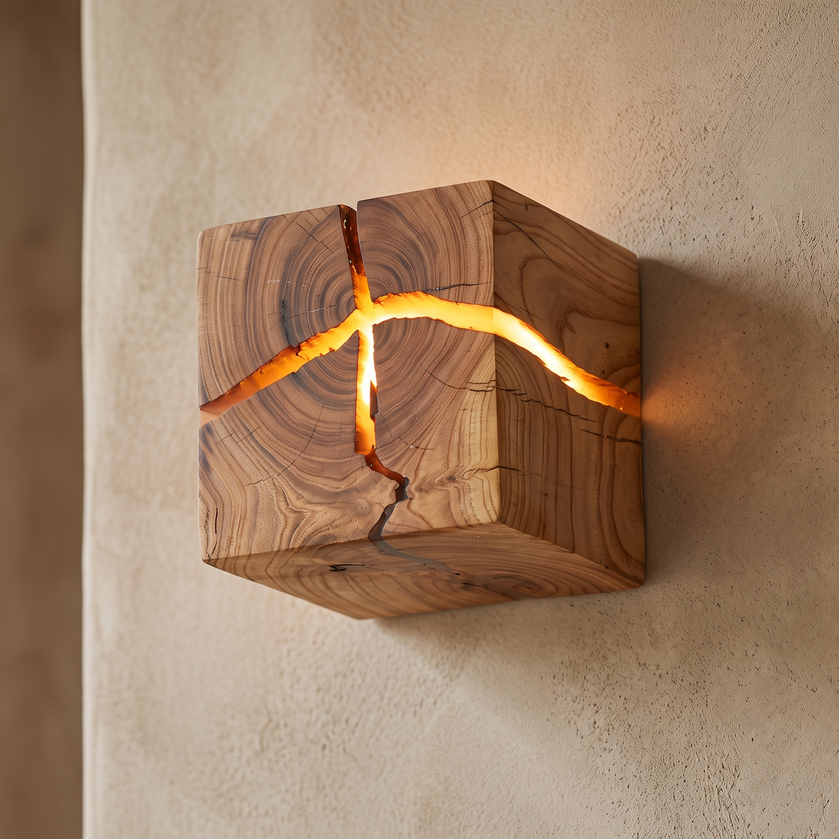Rowan Carved Wood & Resin LED Wall Light