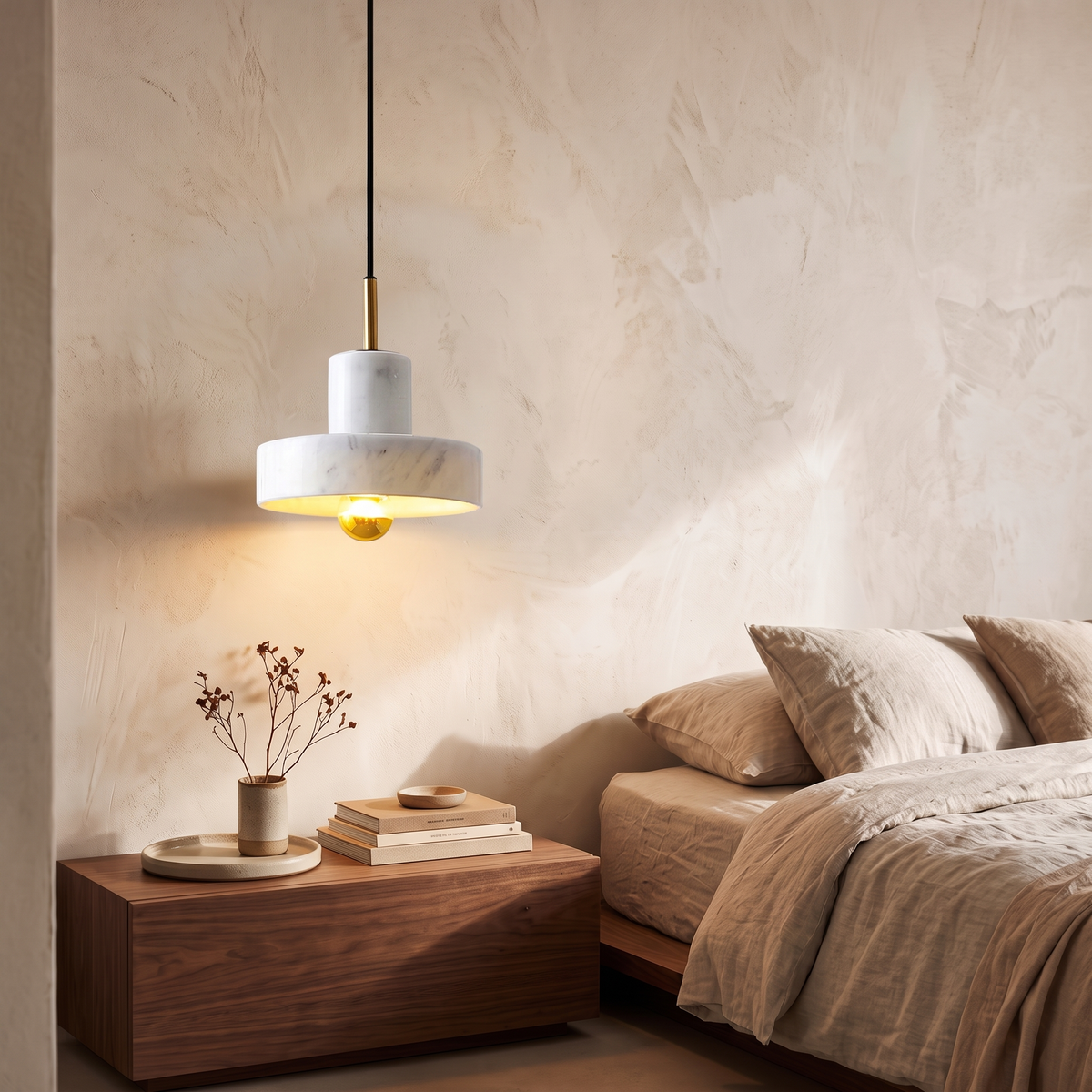 Petra Natural Marble Pendant Light