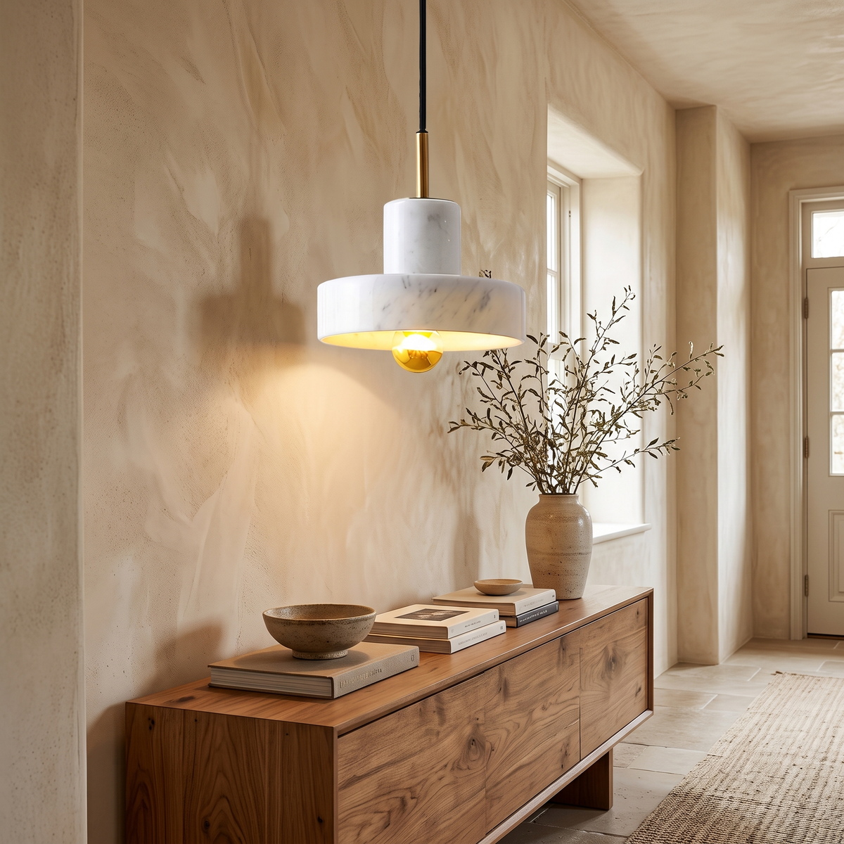 Petra Natural Marble Pendant Light