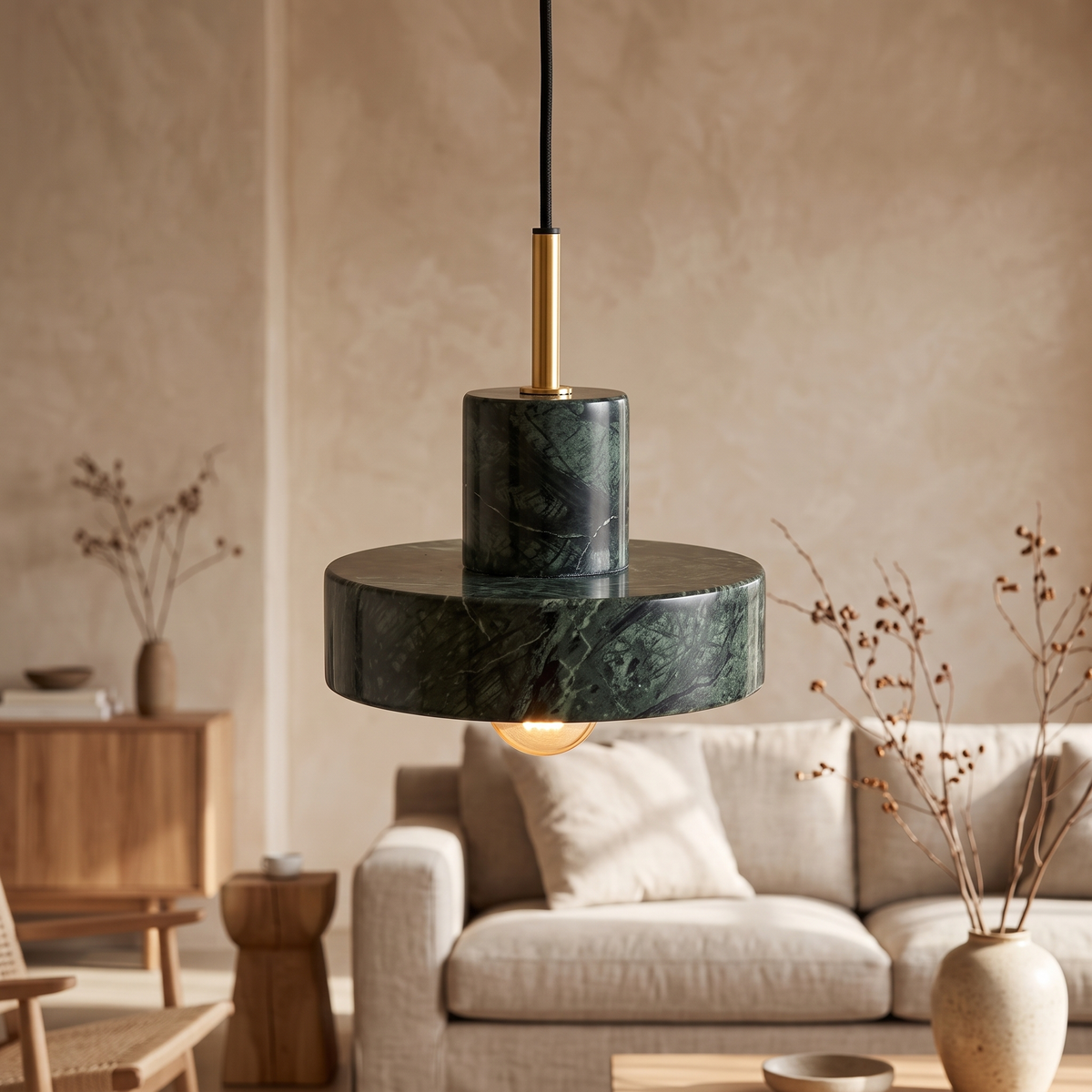 Petra Natural Marble Pendant Light
