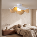 Lotta Wooden Lotus Flush Ceiling Light, 28 or 40cm