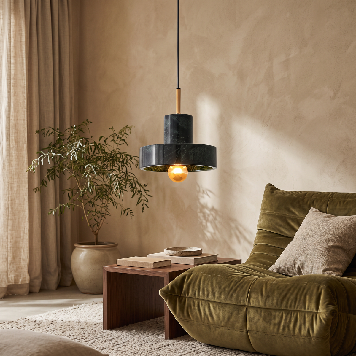 Petra Natural Marble Pendant Light