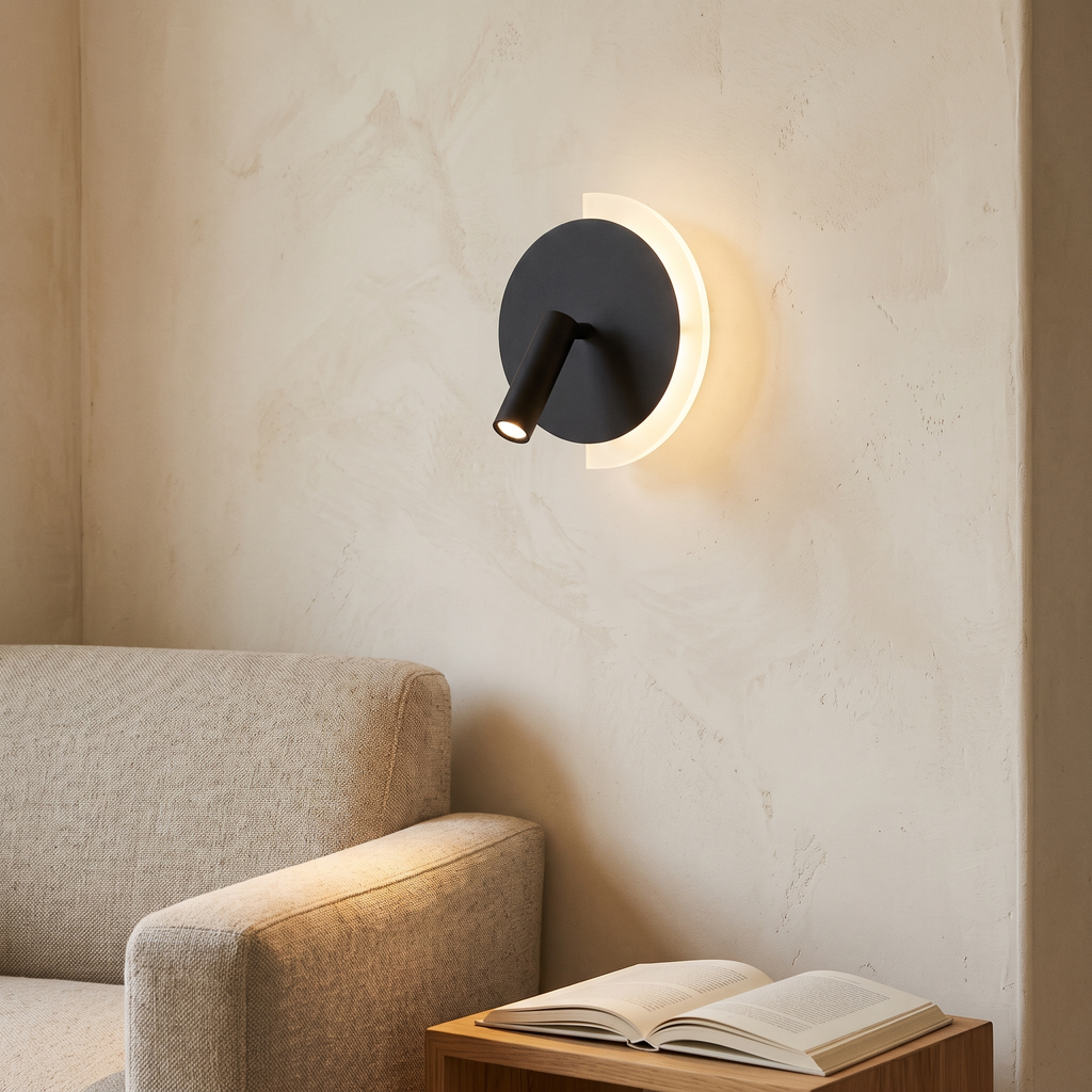 Lunaspot Circular LED Bedside Reading Light