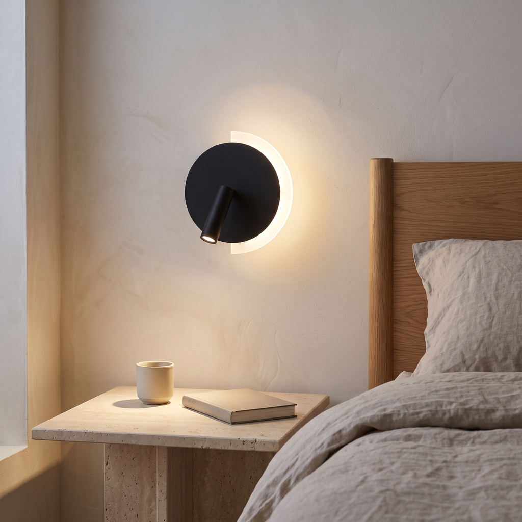 Lunaspot Circular LED Bedside Reading Light
