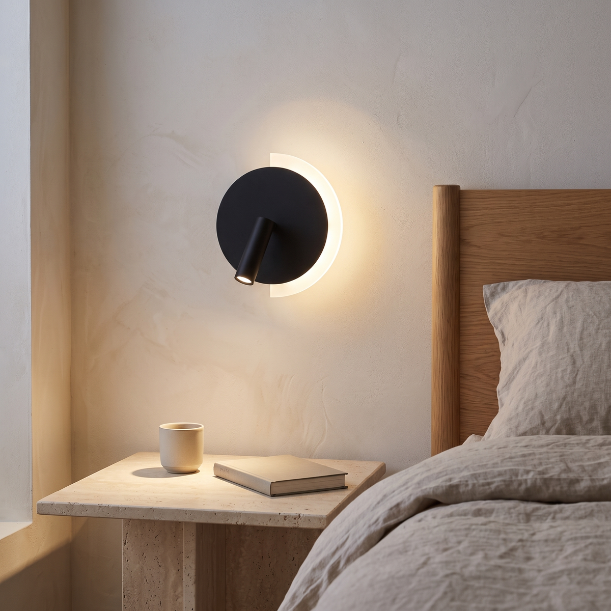 Lunaspot Circular LED Bedside Reading Light