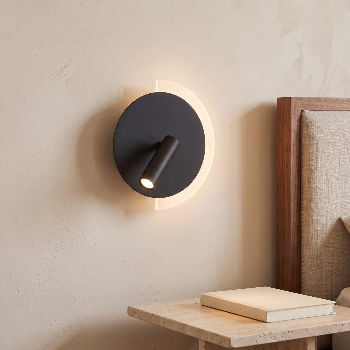 Lunaspot Circular LED Bedside Reading Light