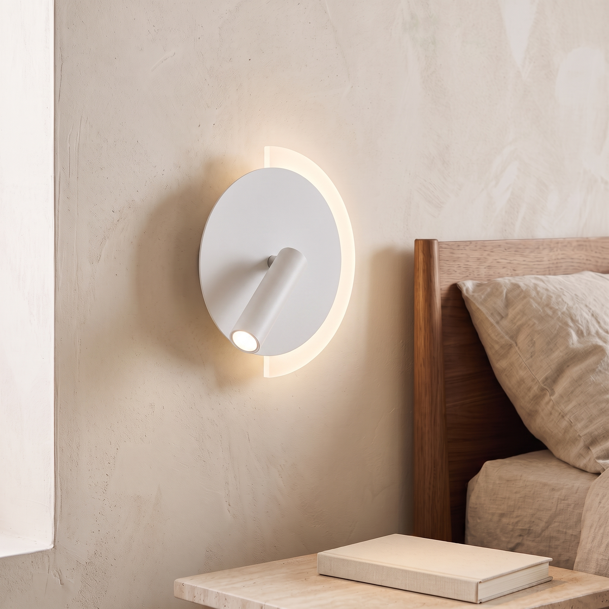 Lunaspot Circular LED Bedside Reading Light