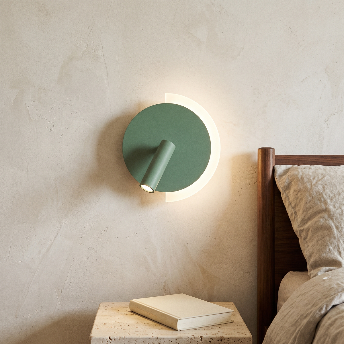 Lunaspot Circular LED Bedside Reading Light