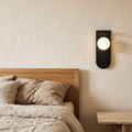 Lina Curved Iron & Frosted Glass Wall Light