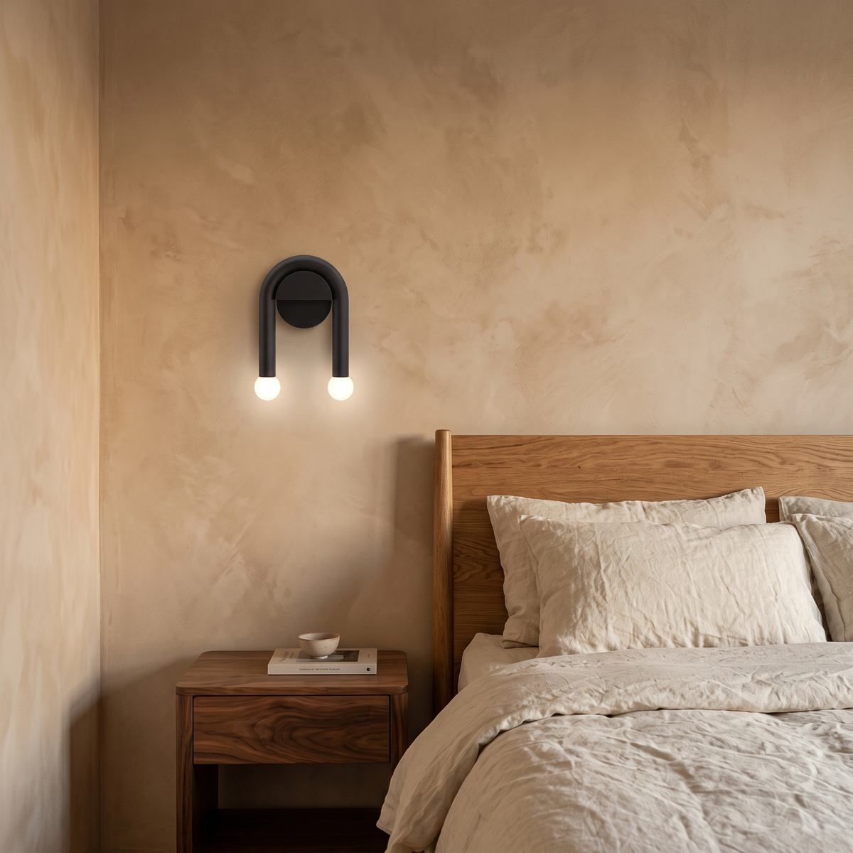 Arcus Arched Iron & Frosted Glass Wall Light