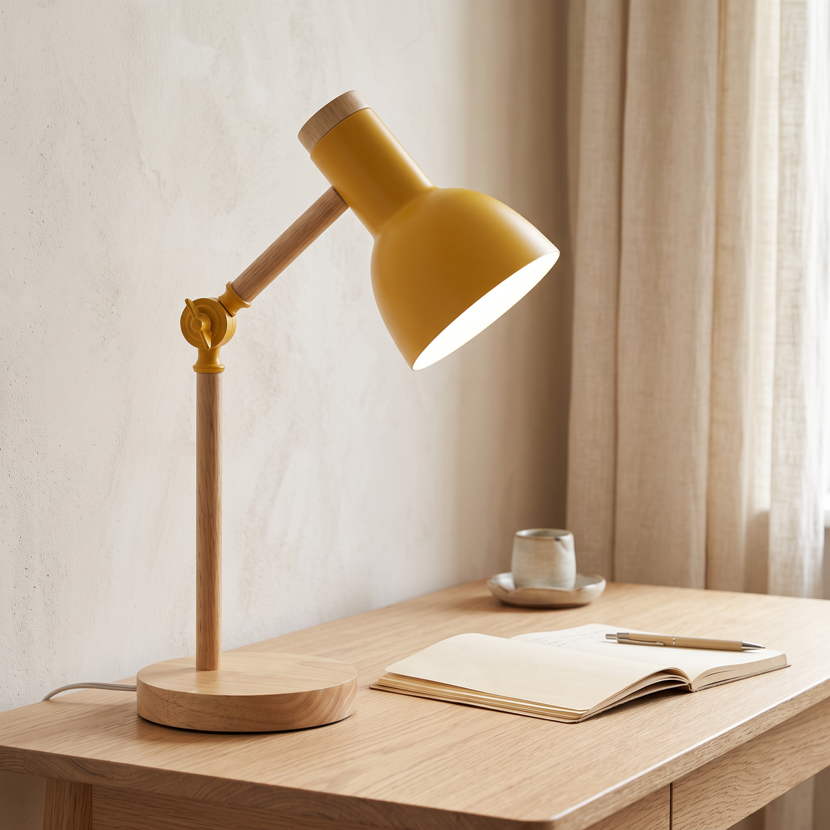 Wood & Metal LED Desk Lamp