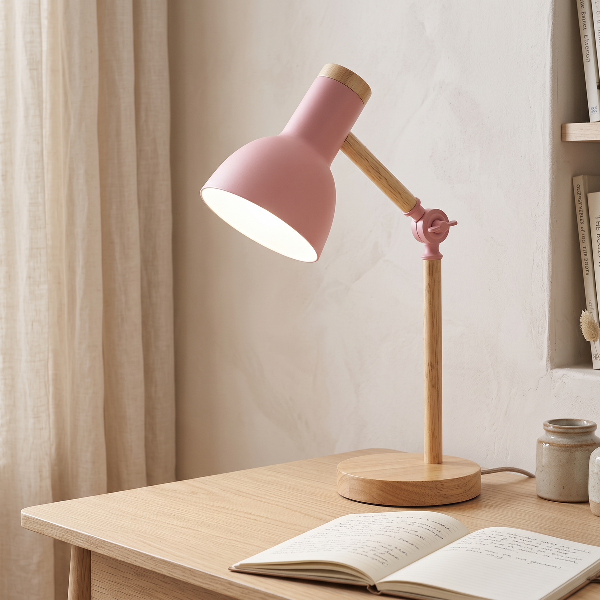 Wood & Metal LED Desk Lamp