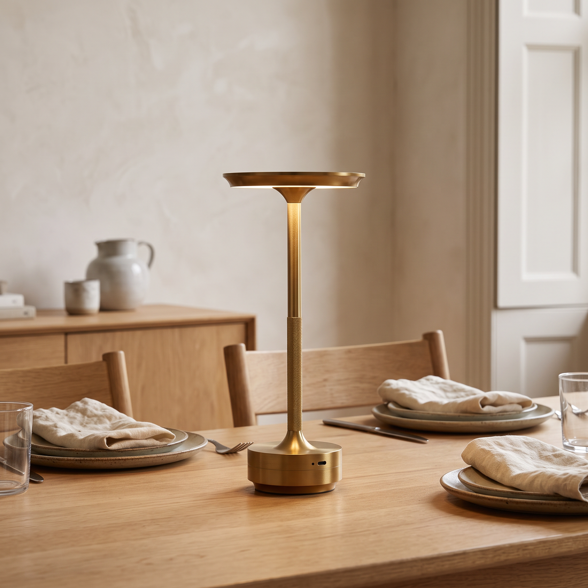 Rechargeable Disc Shade Table Lamp