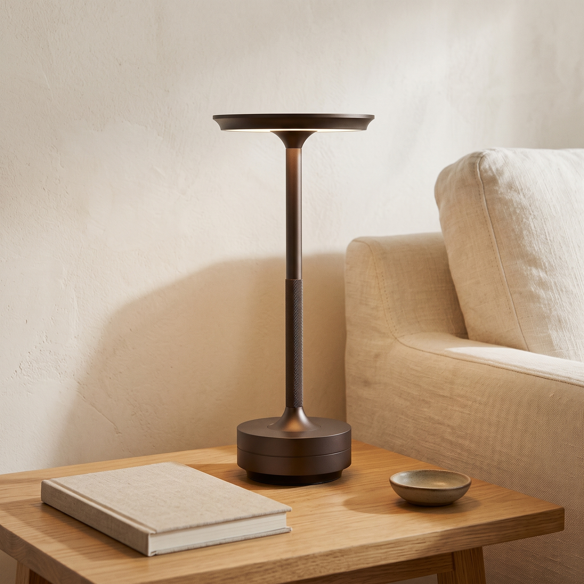 Rechargeable Disc Shade Table Lamp