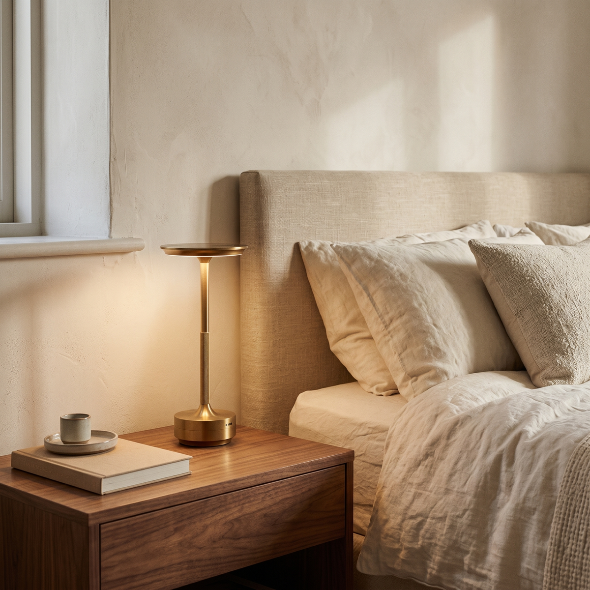 Rechargeable Disc Shade Table Lamp