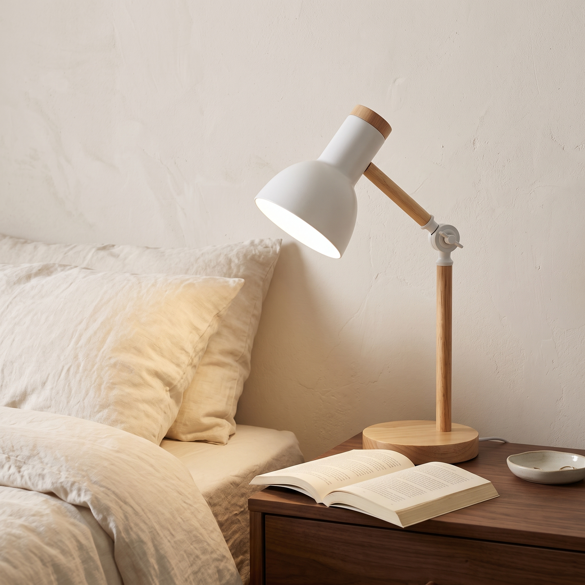 Wood & Metal LED Desk Lamp