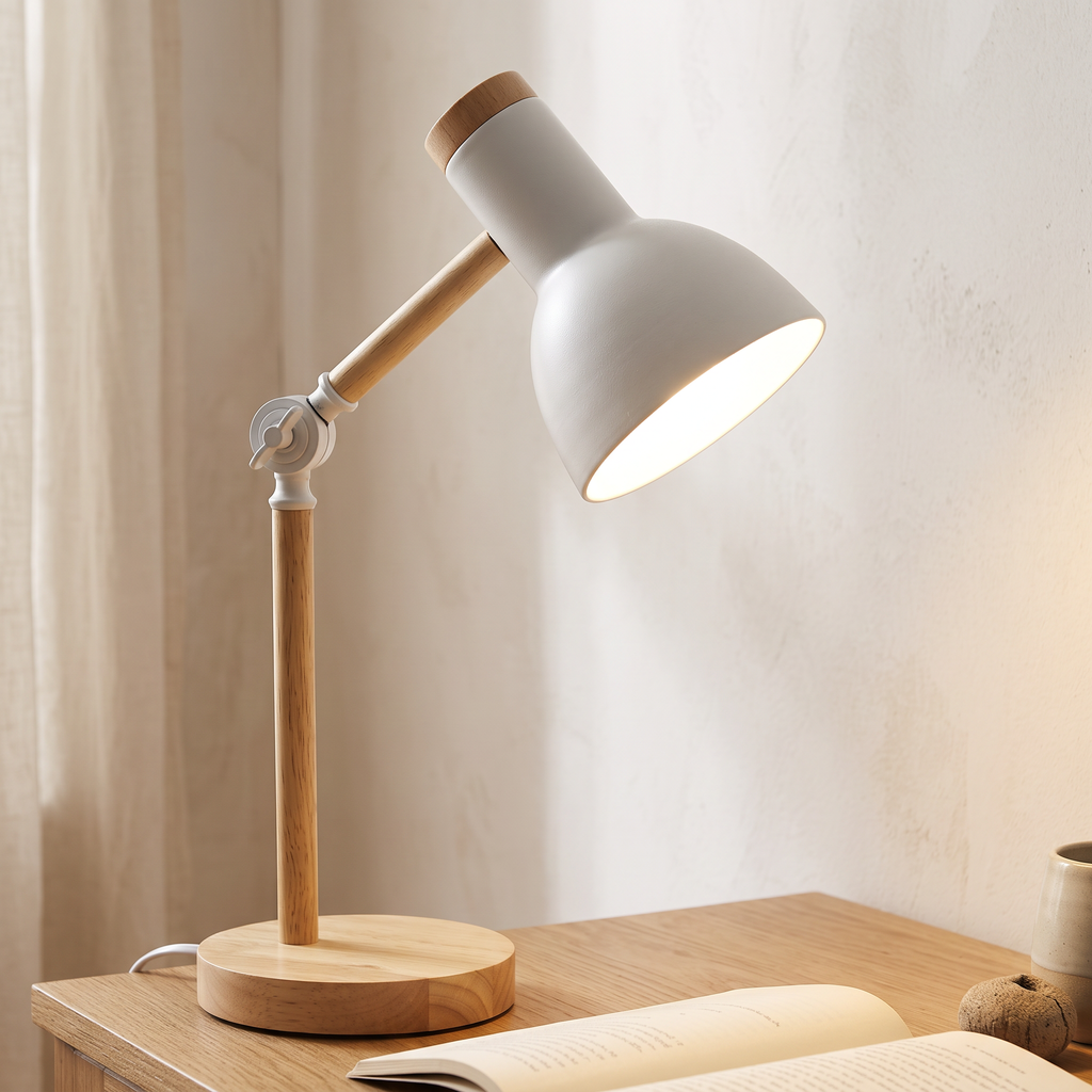 Wood & Metal LED Desk Lamp