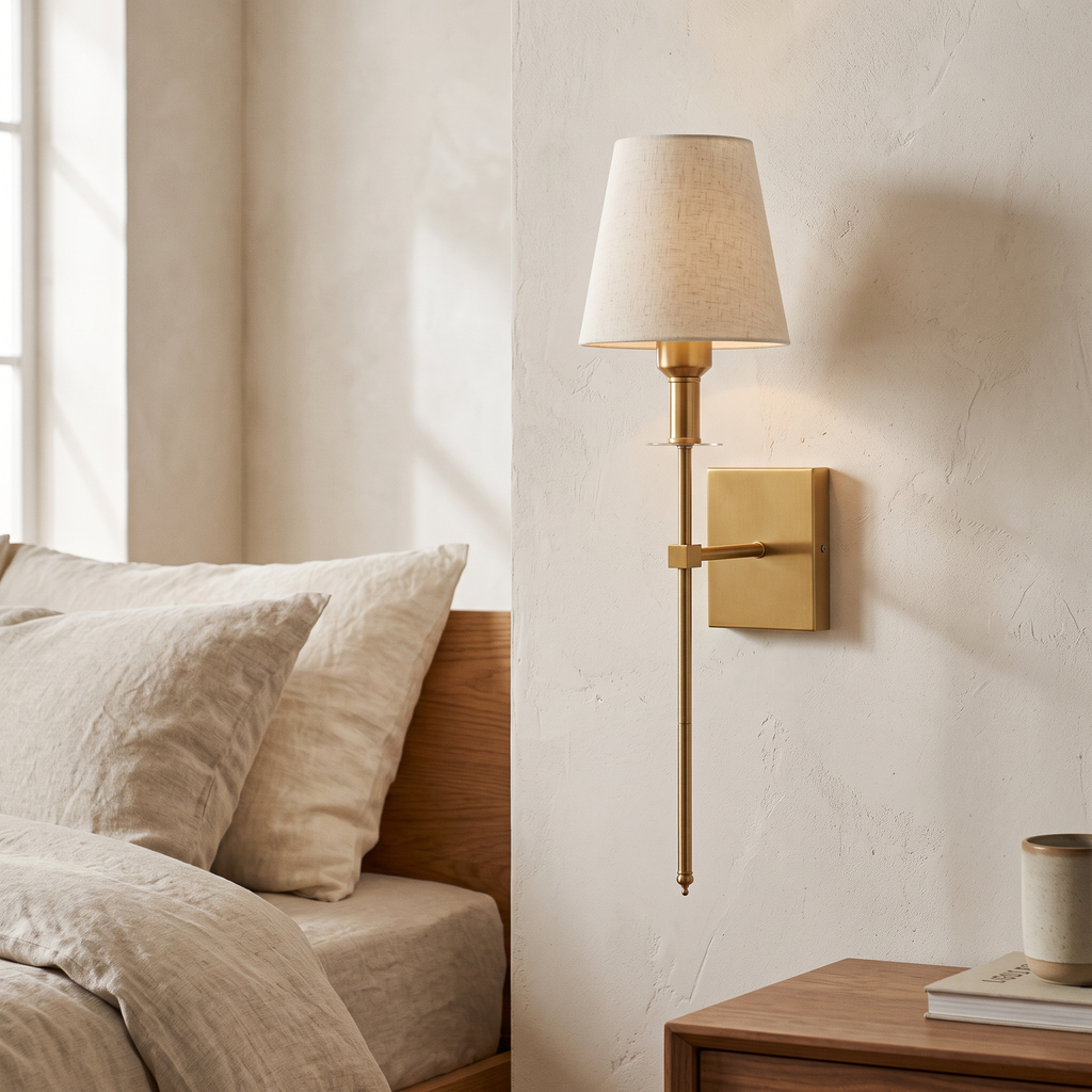 Rechargeable Fabric Shade Wall Lights – Pair