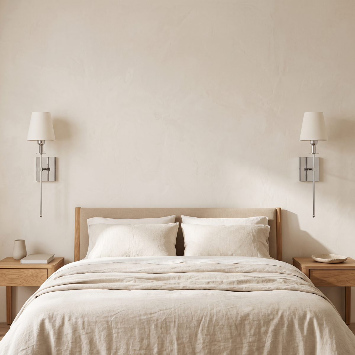 Rechargeable Fabric Shade Wall Lights – Pair