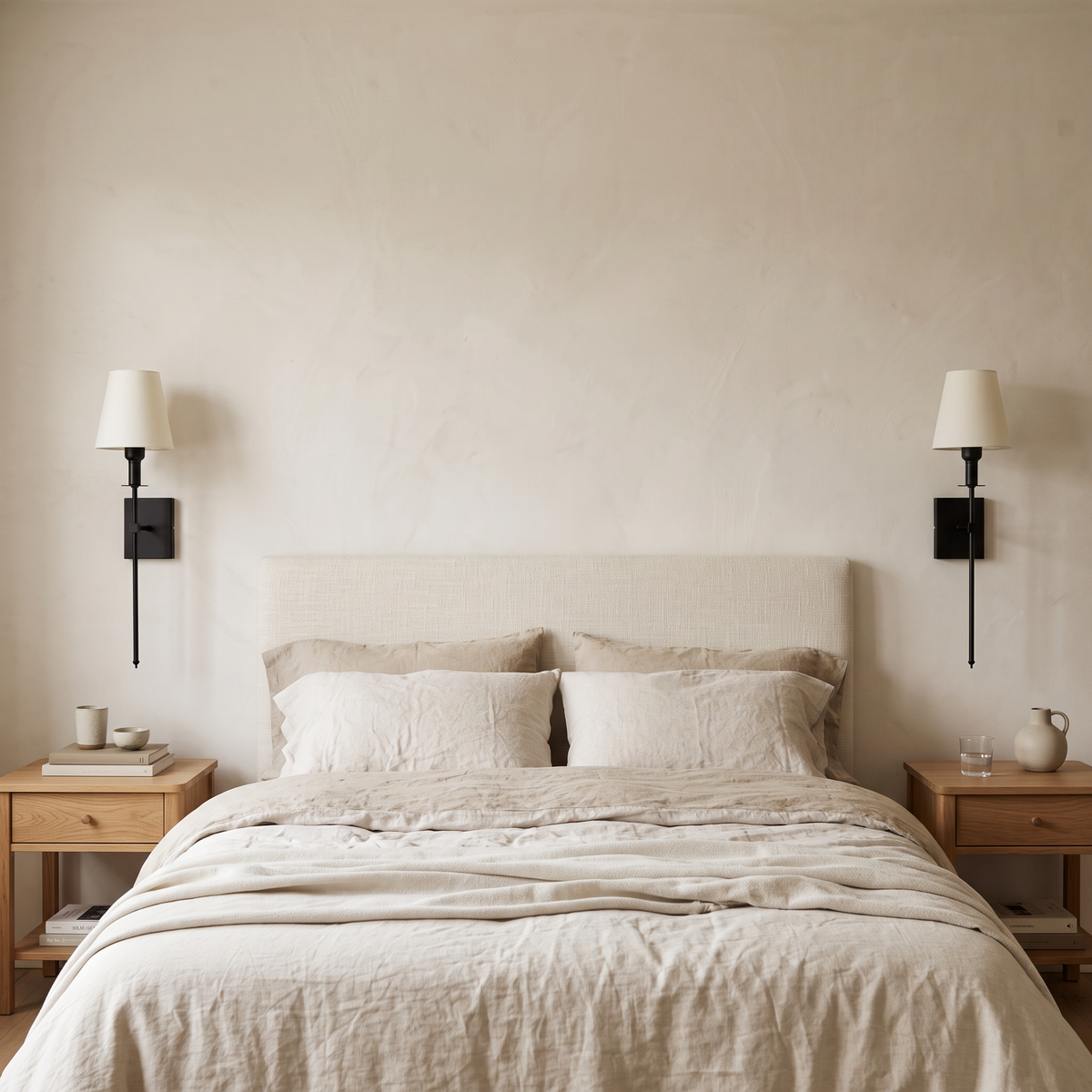 Rechargeable Fabric Shade Wall Lights – Pair