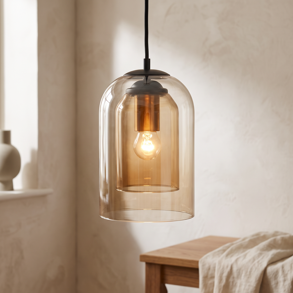 Mica Double Glass Pendant Light