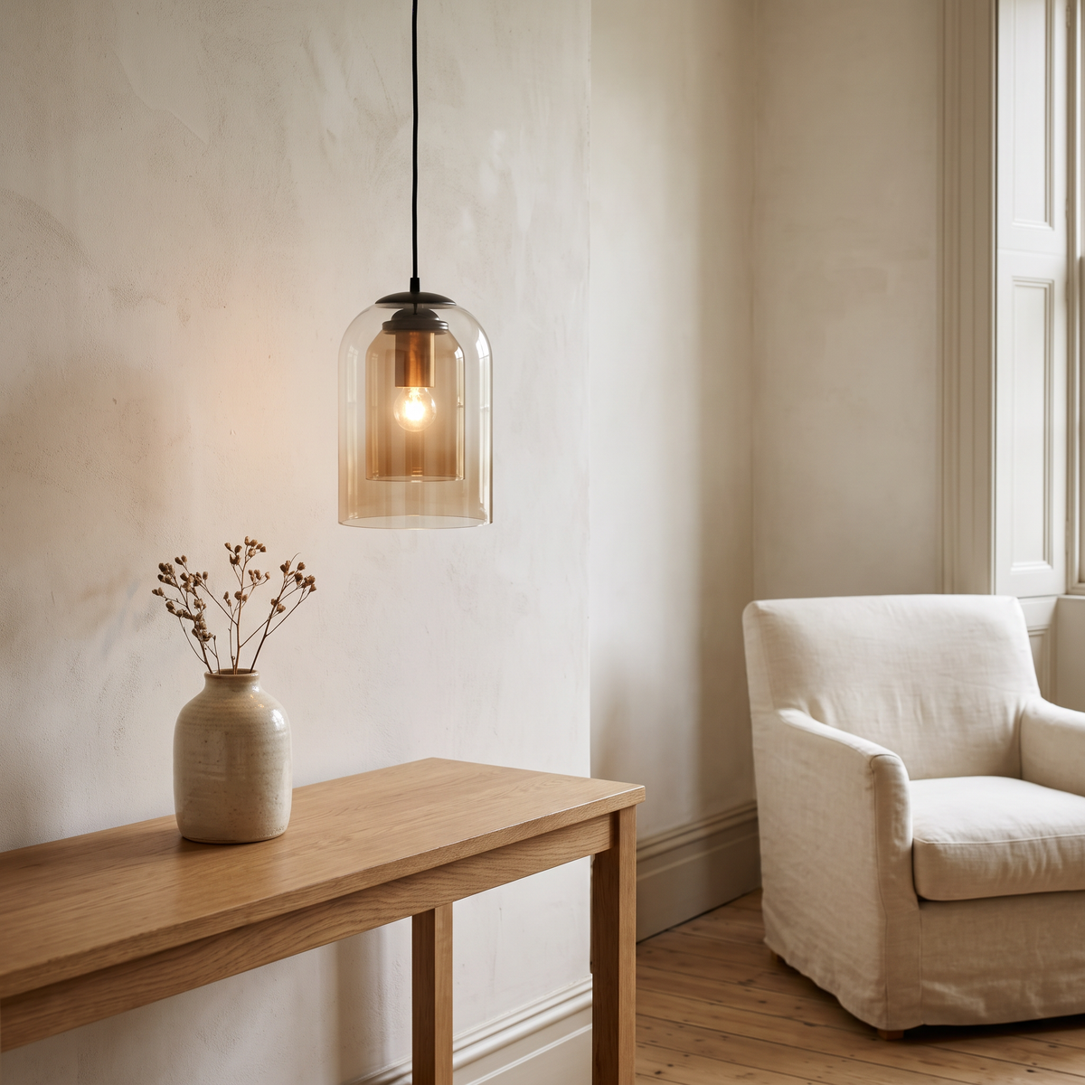 Mica Double Glass Pendant Light