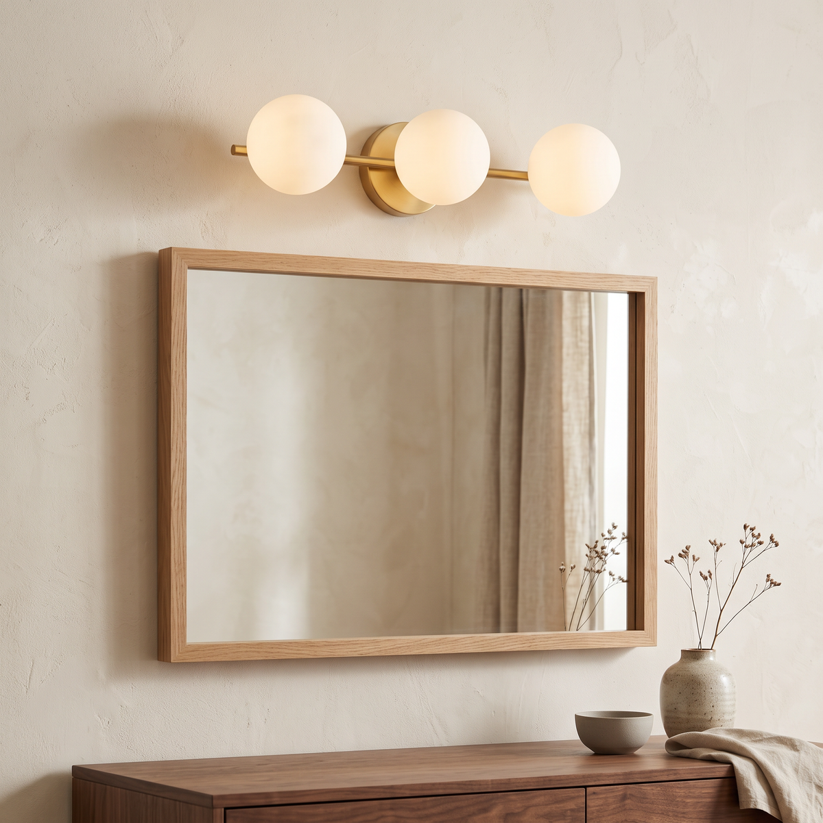 Nordic Triple Glass Globe Wall Light