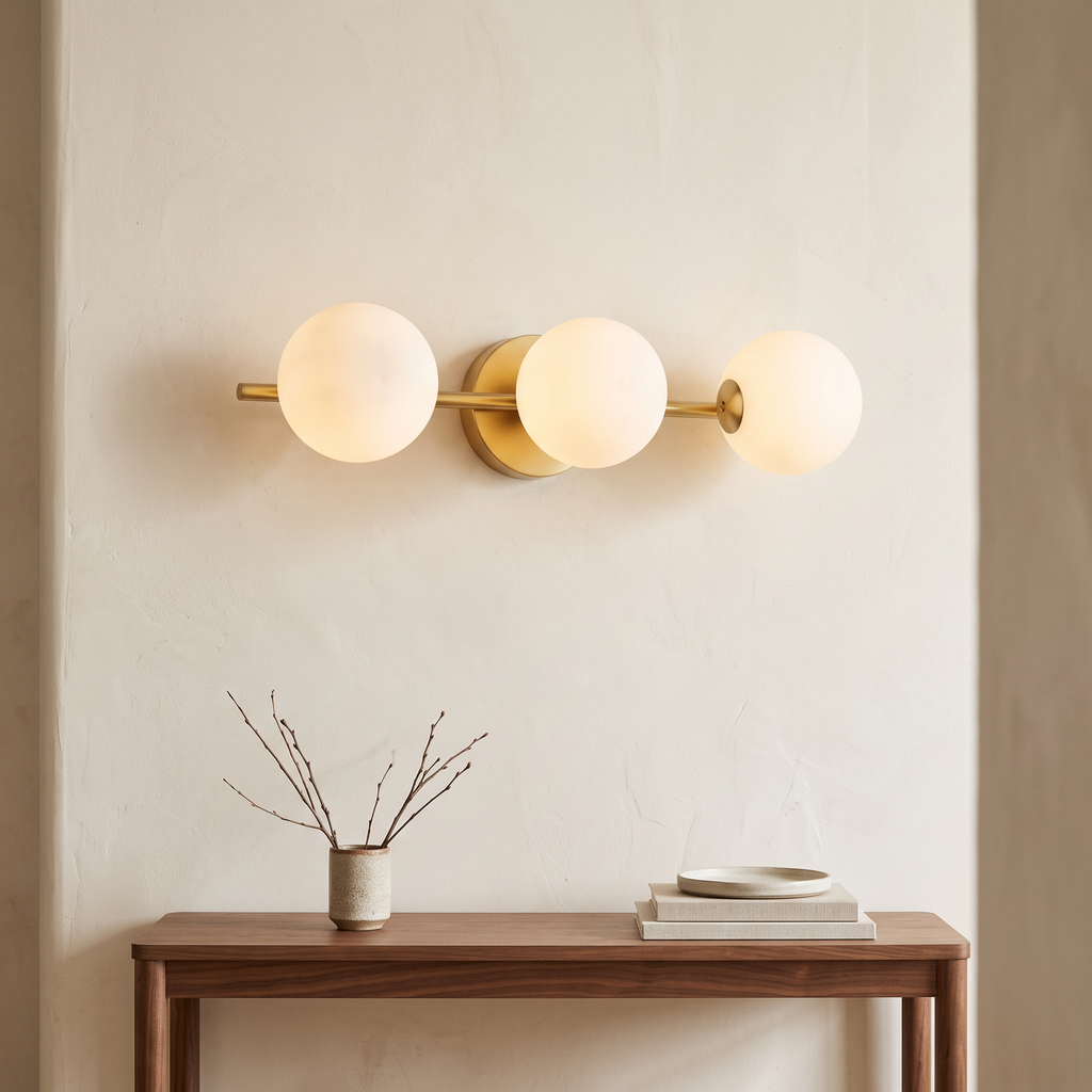 Nordic Triple Glass Globe Wall Light