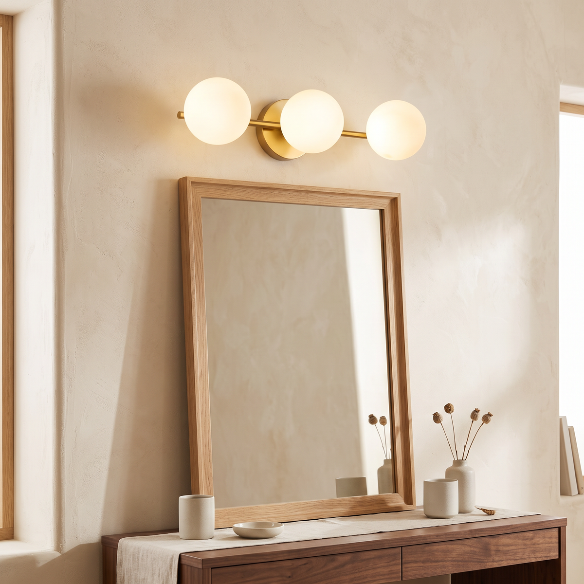 Nordic Triple Glass Globe Wall Light
