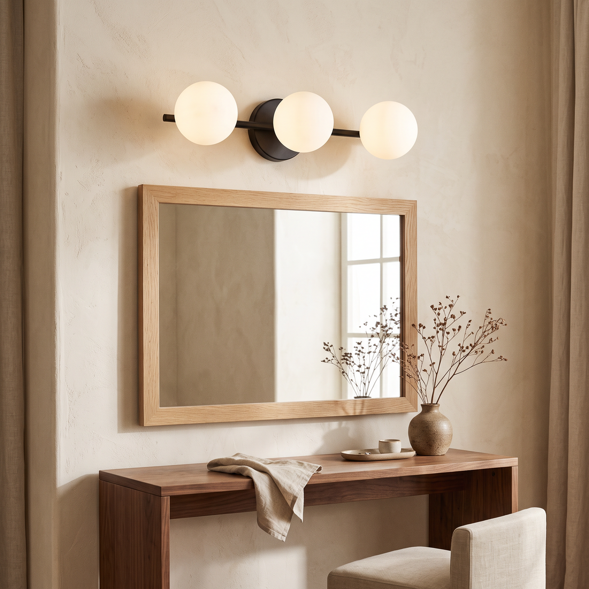Nordic Triple Glass Globe Wall Light