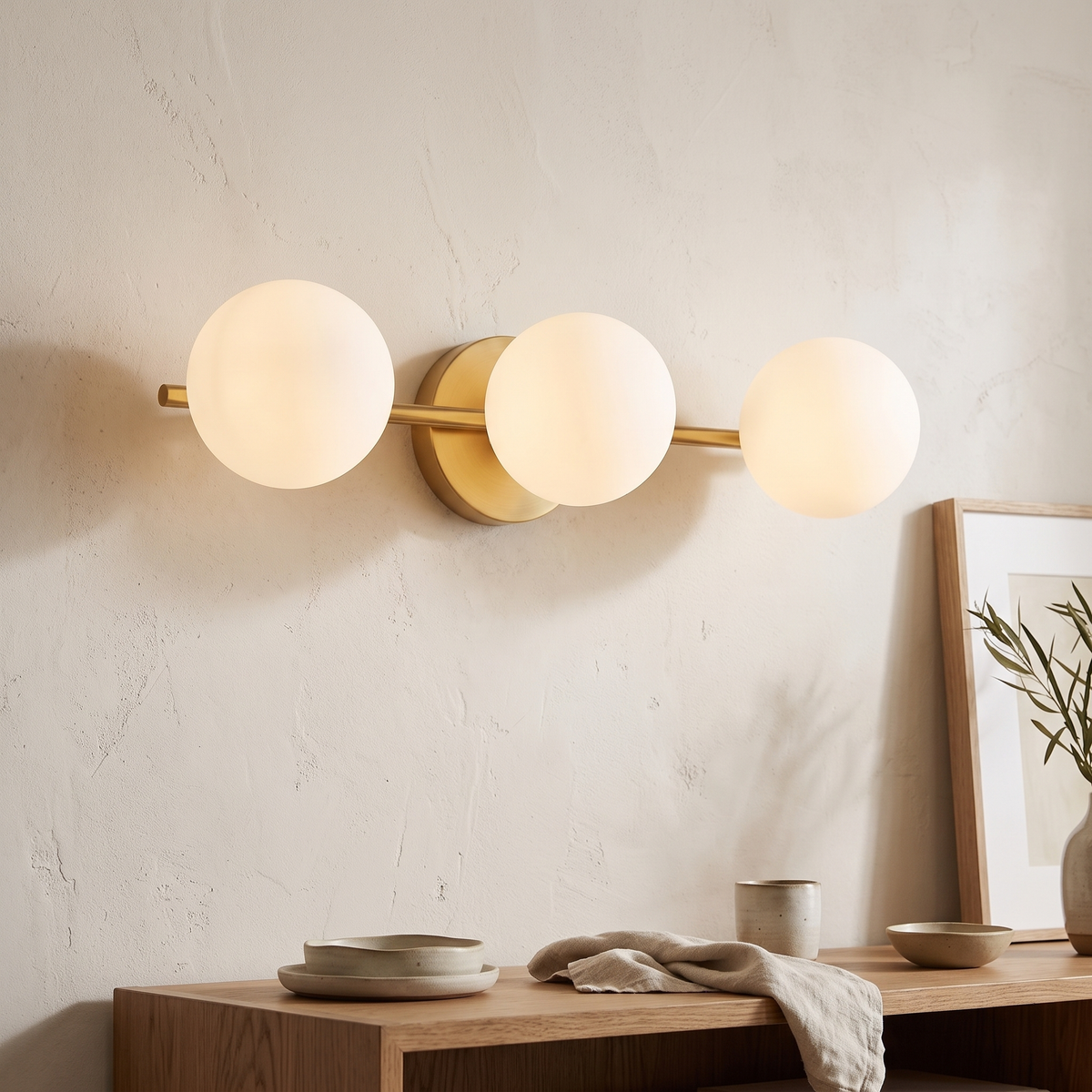 Nordic Triple Glass Globe Wall Light