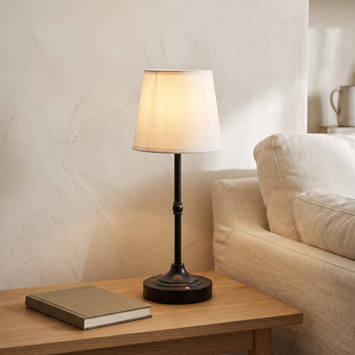 Cordless Fabric Shade Table Lamp