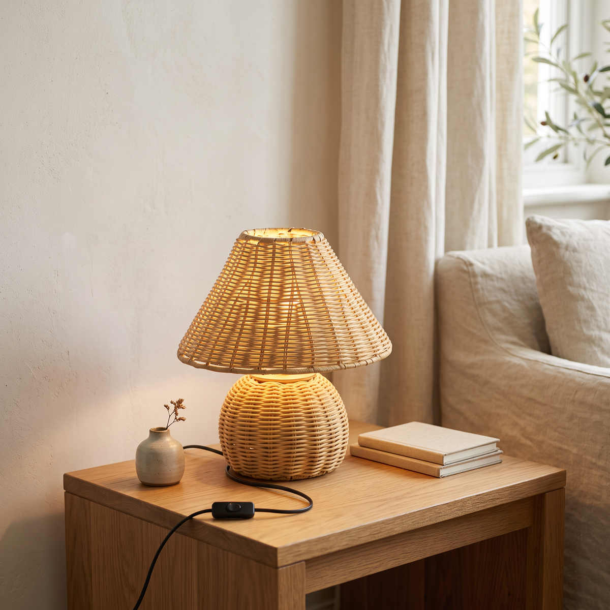 Woven Bamboo Table Lamp