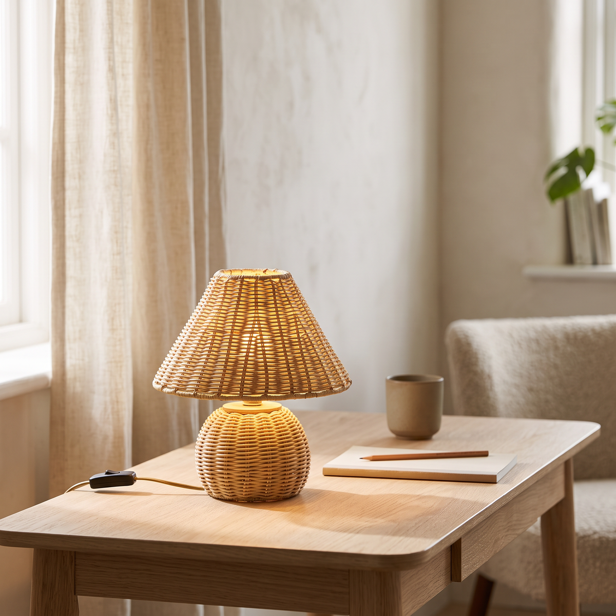 Woven Bamboo Table Lamp