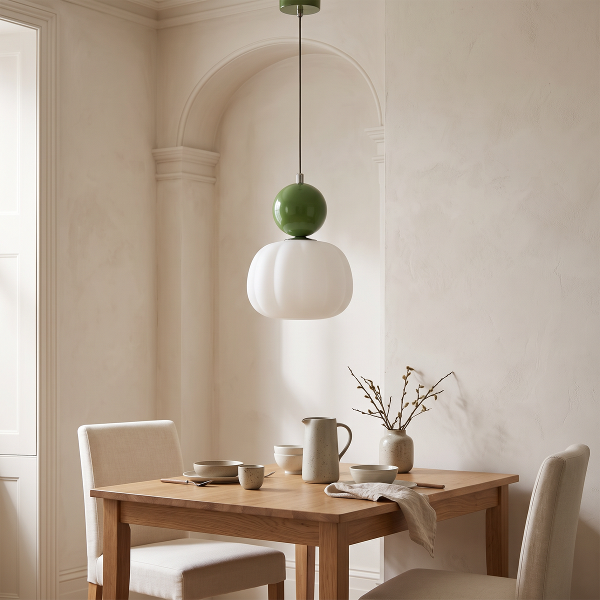 Pumpkin Glass Pendant Light | Single or Triple
