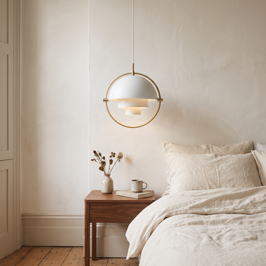 Ring & Layered Dome Metal Pendant Light